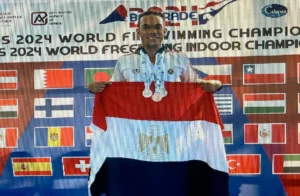 لاعب القوات المسلحة محمد طارق يحقق إنجازًا رياضيًا في بطولة العالم للسباحة بالزعانف بصربيا