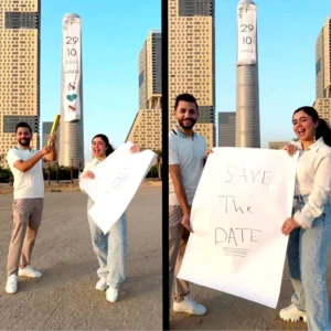 بطريقة مبتكرة.. ثنائي مصري يعلنان زواجهما من قمة البرج الأيقوني بالعاصمة الإدارية