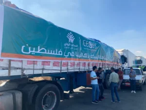 مصدر مصري: دخول 161 شاحنة مساعدات إلى قطاع غزة من معبري زكيم شمال القطاع وكرم أبو سالم