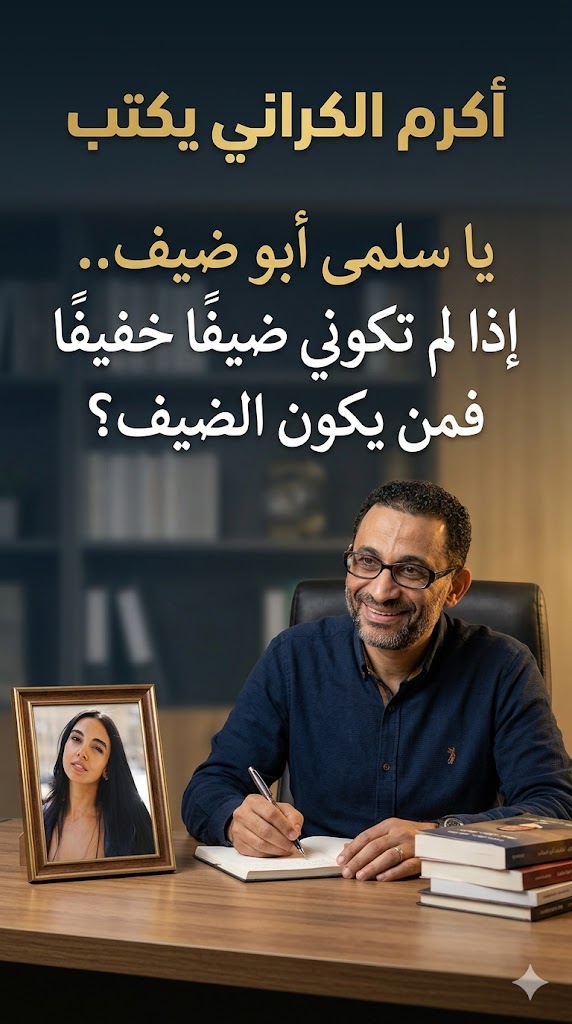 أكرم الكراني يكتب: ✍️✍️ يا سلمى أبو ضيف… إذا لم تكوني ضيفًا خفيفًا فمن تكون