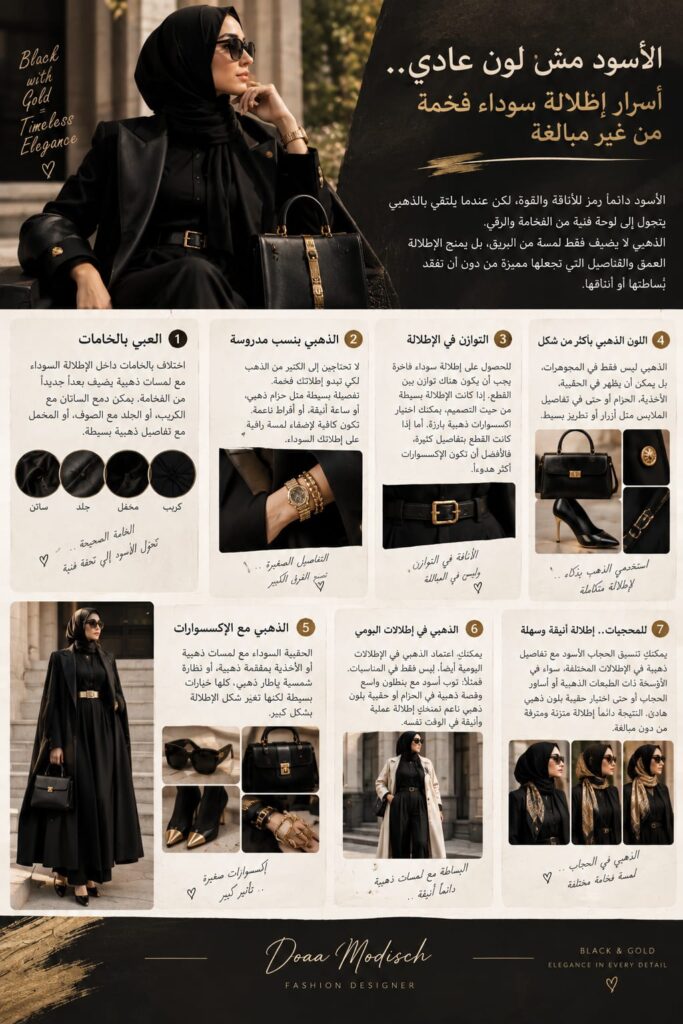 الأسود مع الذهبي.. ثنائي الفخامة الذي لا يخرج من الموضة