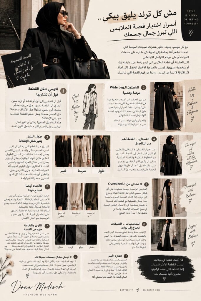 مش كل ترند يليق بيكي.. أسرار اختيار قصة الملابس اللي تبرز جمال جسمك
