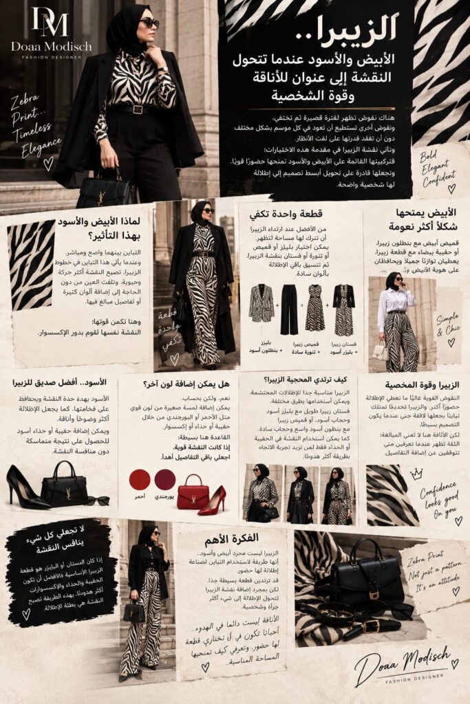 Zebra Print.. الأبيض والأسود عندما يتحول إلى عنوان للأناقة وقوة الشخصية